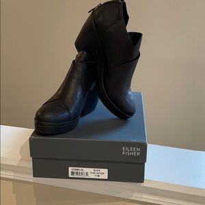 Black platform booties